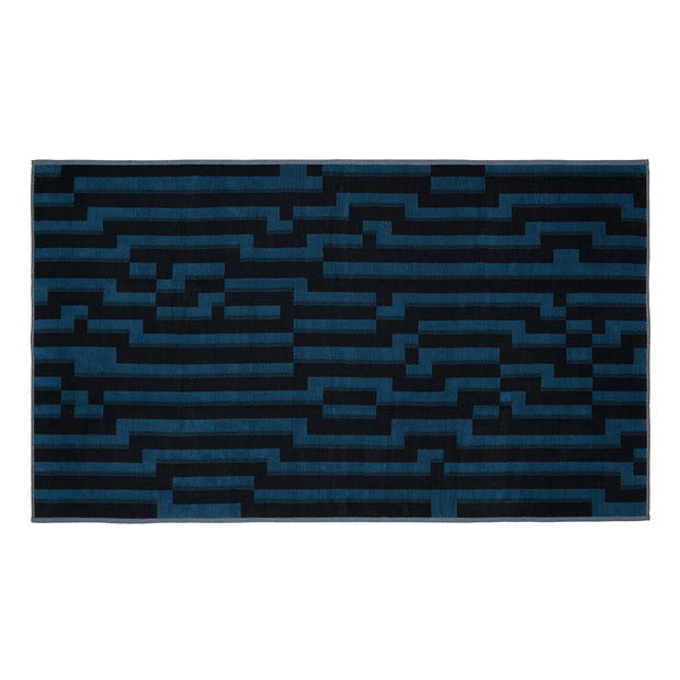 Bitmap Dark Blue Waves Beach Towel