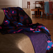 Digital Sunset Merino Wool & Silk Knitted Throw